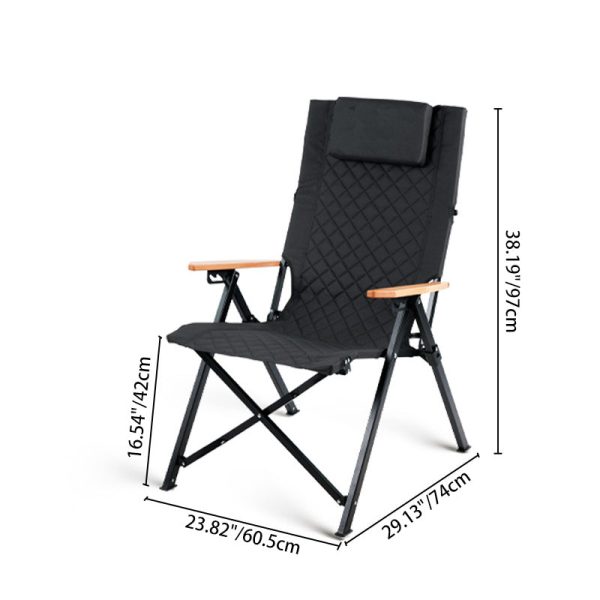 Contemporary Industrial Fabric Beech & Aluminum Rectangular Lattice Back Chair With Armrests & Backrest For Outdoor & Study - Image 8