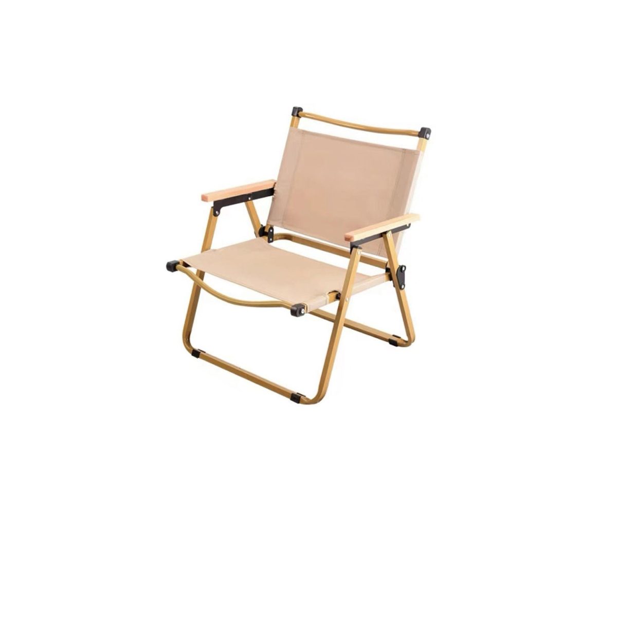 Modern Simplicity Iron Fabric Square Foldable Camping Back Chair With Armrests For Outdoor Patio - Image 20