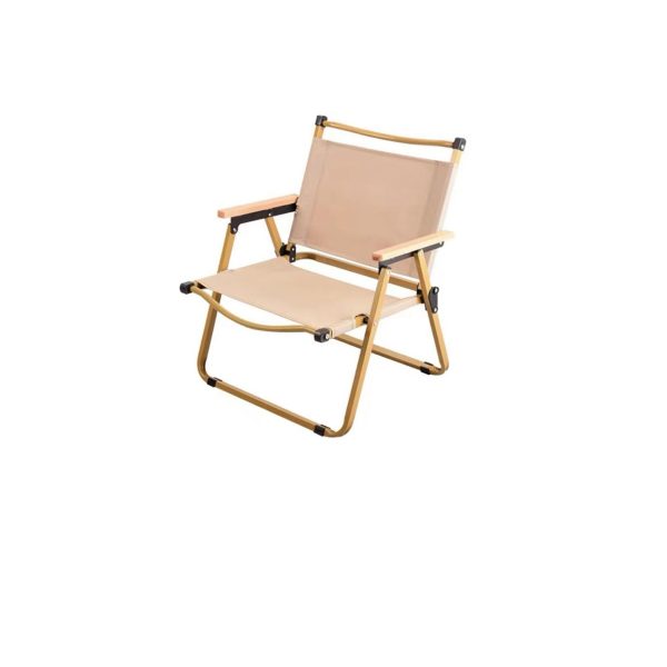 Modern Simplicity Iron Fabric Square Foldable Camping Back Chair With Armrests For Outdoor Patio - Image 20