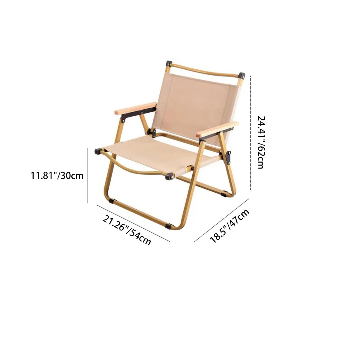Modern Simplicity Iron Fabric Square Foldable Camping Back Chair With Armrests For Outdoor Patio - Image 8