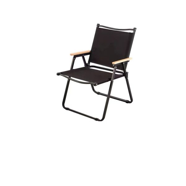 Modern Simplicity Iron Fabric Square Foldable Camping Back Chair With Armrests For Outdoor Patio - Image 23