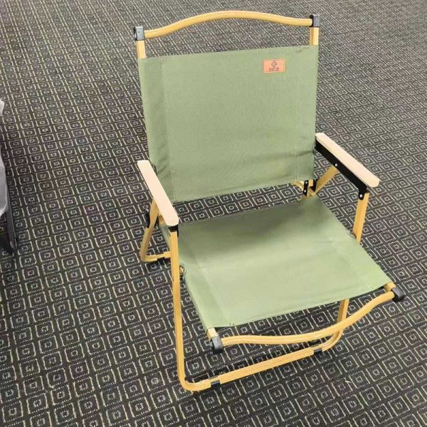Modern Simplicity Iron Fabric Square Foldable Camping Back Chair With Armrests For Outdoor Patio - Image 10
