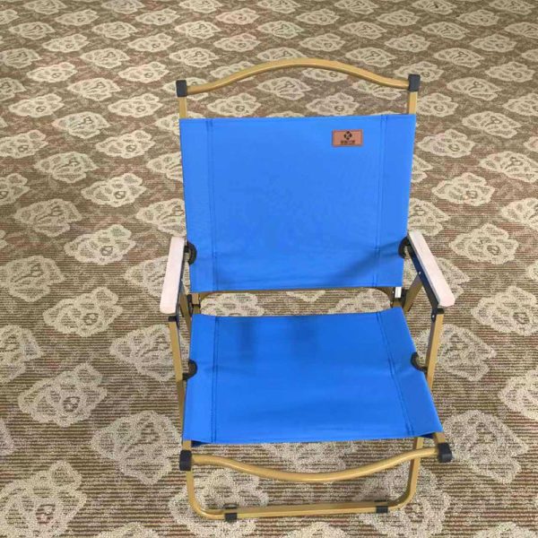 Modern Simplicity Iron Fabric Square Foldable Camping Back Chair With Armrests For Outdoor Patio - Image 4