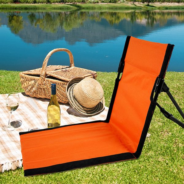 Modern Simplicity Oxford Fabric Aluminum Rectangular Foldable Camping Back Chair For Outdoor Patio - Image 2