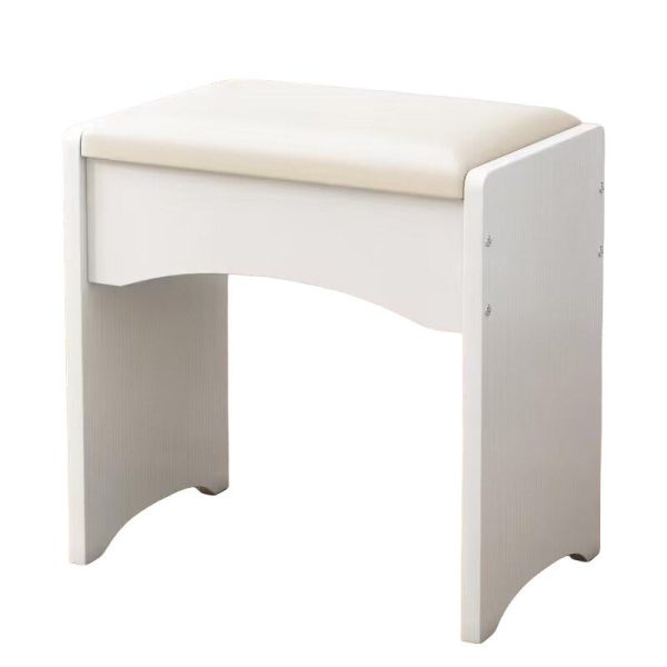 Contemporary Nordic Leather & MDF Arch-Style Rectangular Vanity Stool Backless For Bedroom - Image 12