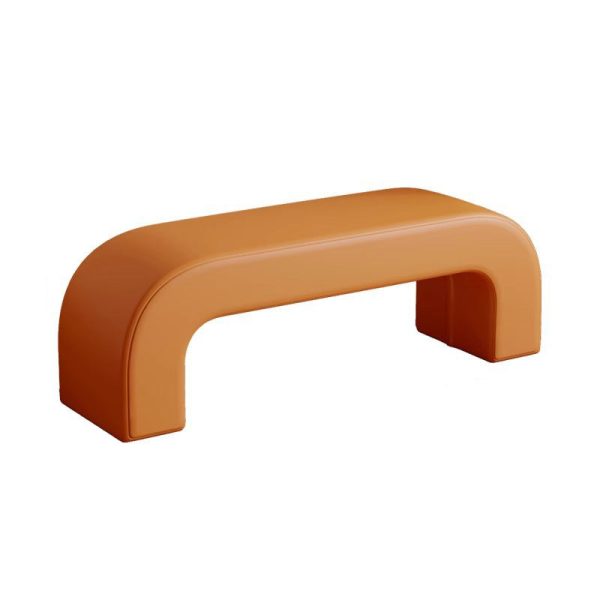 Modern Minimalist Wood Lambswool And Leather Rectangular Bench For Entryway And Living Room - Image 31