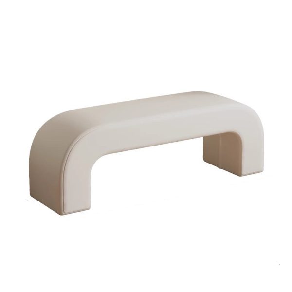 Modern Minimalist Wood Lambswool And Leather Rectangular Bench For Entryway And Living Room - Image 33