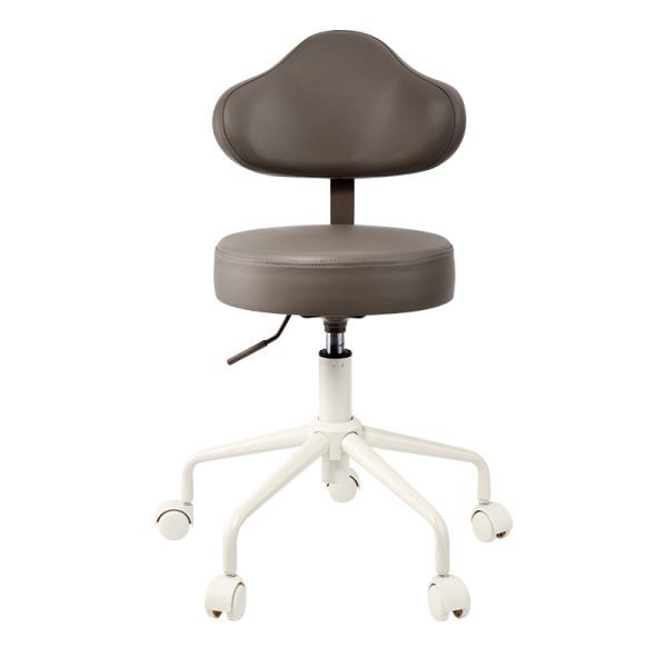 Contemporary Nordic Leather & Metal Cloud-Shaped Round Swivel Vanity Stool Backrest For Bedroom & Home Office - Image 13