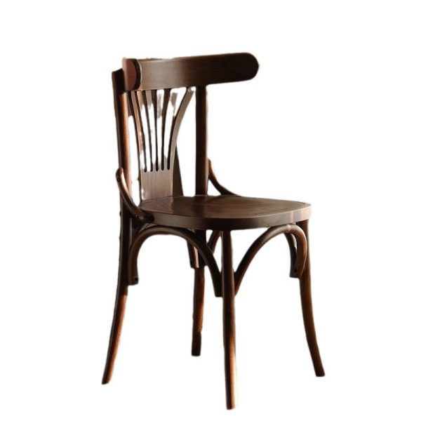 Contemporary Retro Beech Wood Fabric Rattan Leather Seat Round Curved Dining Chair Backrest For Dining Room - Image 21
