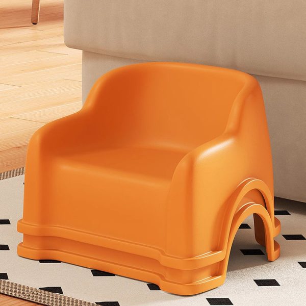 Modern Minimalist PP Slide-Shaped Kids Low Stool With Backrest And Armrests For Living Room - Image 17