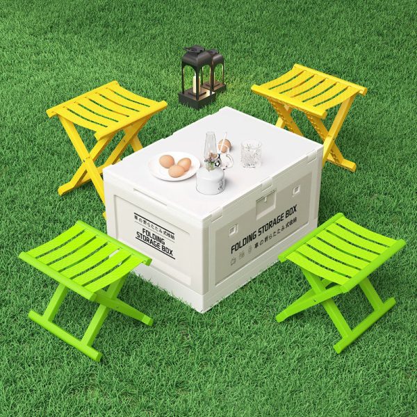 Contemporary Industrial PP TPE Square Foldable Camping Low Stool Portable For Outdoor And Living Room - Image 2
