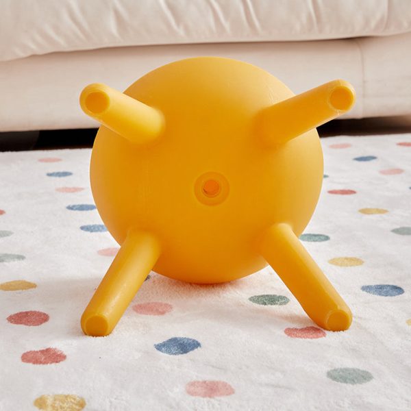Contemporary Creative Kids PE Bunny Ear Round Footstool With Backrest For Entryway And Living Room - Image 11