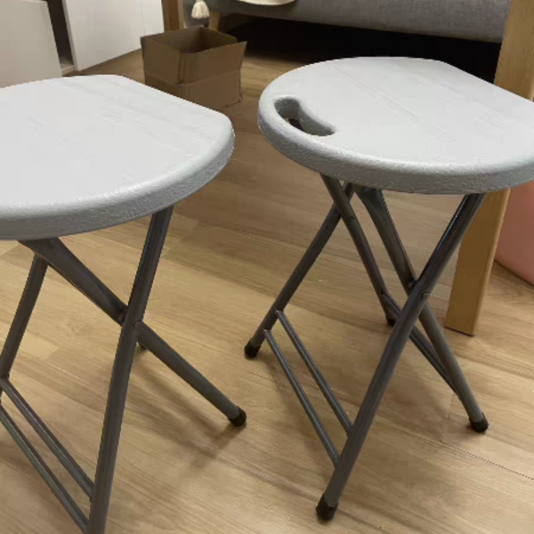 Modern Minimalist PP & Carbon Steel Matte Round Folding Dining Chair With Portable Design For Kitchen & Dining Room - Image 39