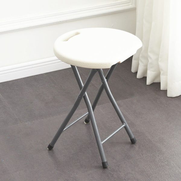 Modern Minimalist PP & Carbon Steel Matte Round Folding Dining Chair With Portable Design For Kitchen & Dining Room - Image 24