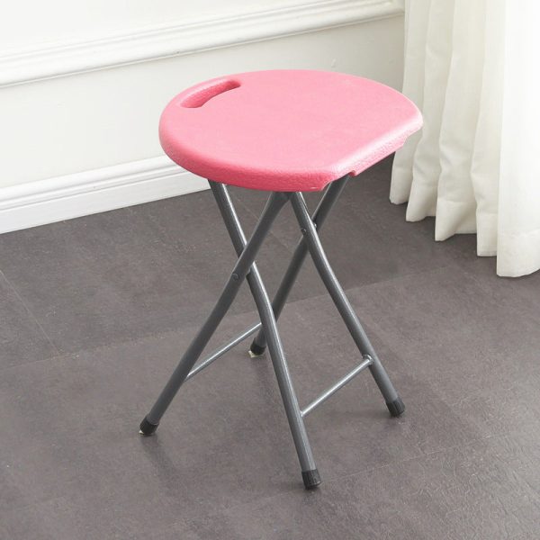Modern Minimalist PP & Carbon Steel Matte Round Folding Dining Chair With Portable Design For Kitchen & Dining Room - Image 26
