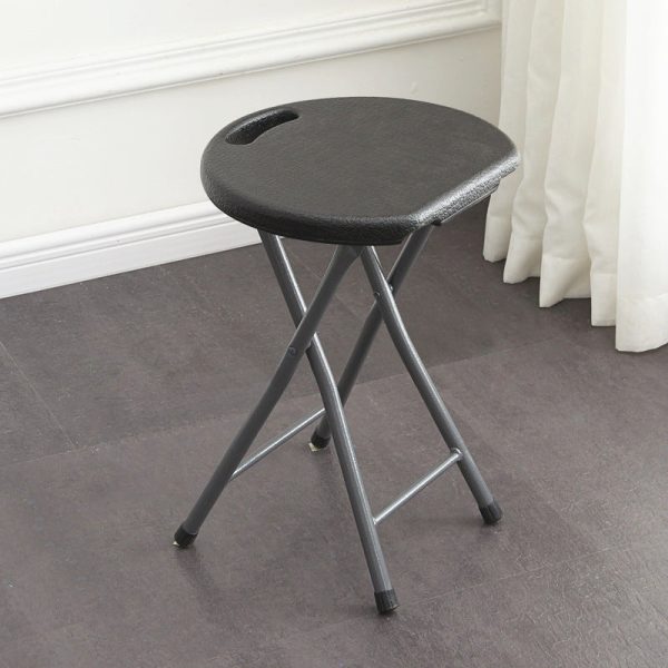 Modern Minimalist PP & Carbon Steel Matte Round Folding Dining Chair With Portable Design For Kitchen & Dining Room - Image 27