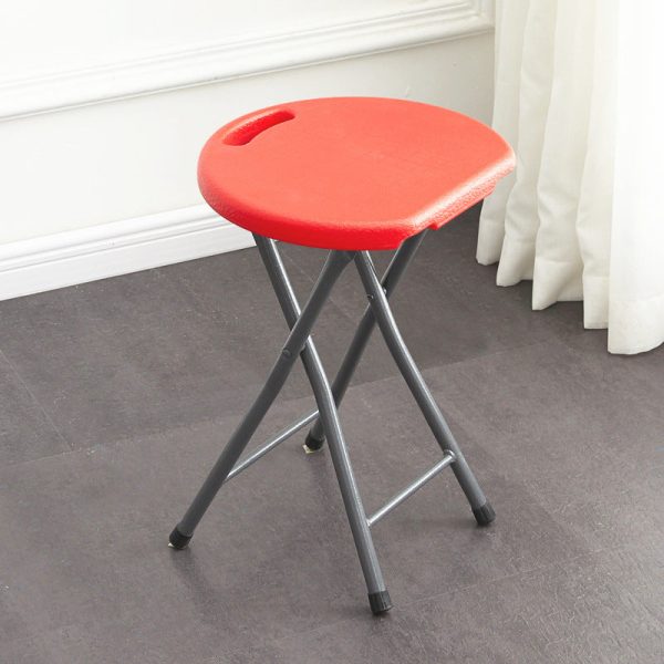 Modern Minimalist PP & Carbon Steel Matte Round Folding Dining Chair With Portable Design For Kitchen & Dining Room - Image 28