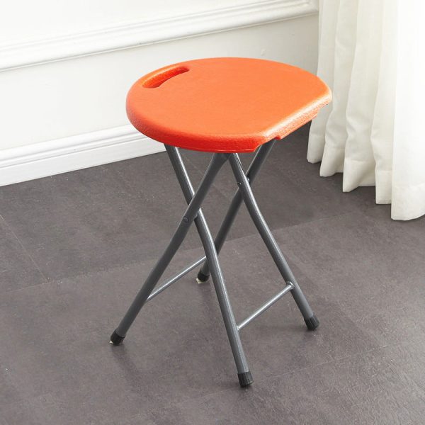 Modern Minimalist PP & Carbon Steel Matte Round Folding Dining Chair With Portable Design For Kitchen & Dining Room - Image 31