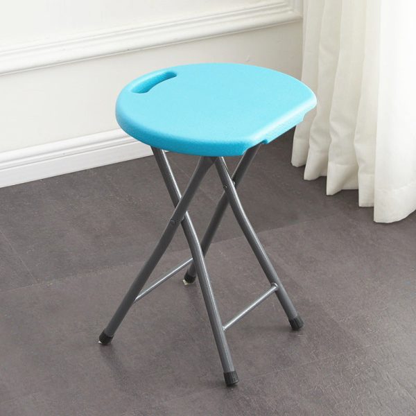 Modern Minimalist PP & Carbon Steel Matte Round Folding Dining Chair With Portable Design For Kitchen & Dining Room - Image 32