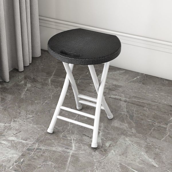 Modern Minimalist PP & Carbon Steel Matte Round Folding Dining Chair With Portable Design For Kitchen & Dining Room - Image 16