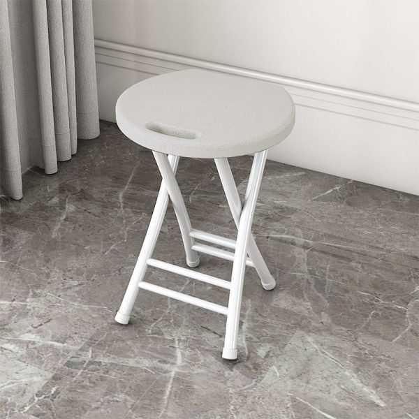 Modern Minimalist PP & Carbon Steel Matte Round Folding Dining Chair With Portable Design For Kitchen & Dining Room - Image 34