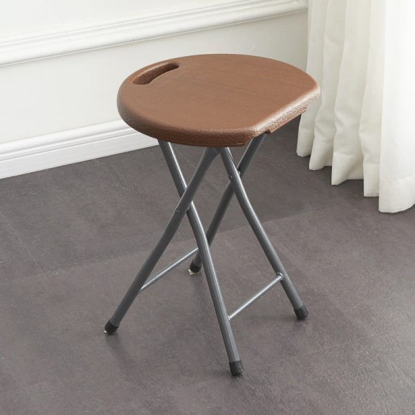 Modern Minimalist PP & Carbon Steel Matte Round Folding Dining Chair With Portable Design For Kitchen & Dining Room - Image 36
