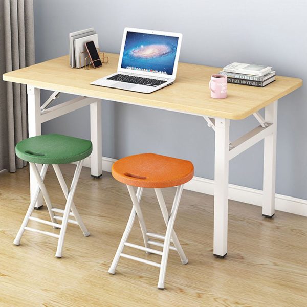 Modern Minimalist PP & Carbon Steel Matte Round Folding Dining Chair With Portable Design For Kitchen & Dining Room - Image 6