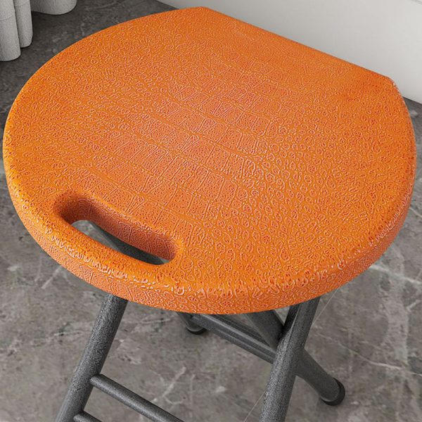 Modern Minimalist PP & Carbon Steel Matte Round Folding Dining Chair With Portable Design For Kitchen & Dining Room - Image 10