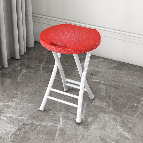 Modern Minimalist PP & Carbon Steel Matte Round Folding Dining Chair With Portable Design For Kitchen & Dining Room - Image 17
