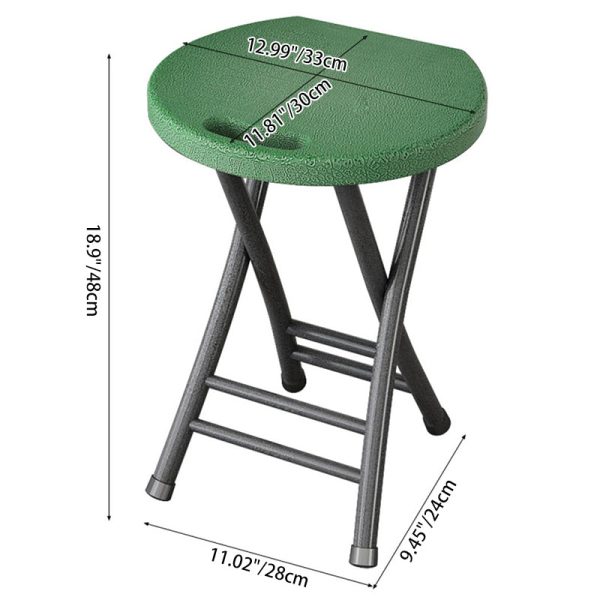 Modern Minimalist PP & Carbon Steel Matte Round Folding Dining Chair With Portable Design For Kitchen & Dining Room - Image 9