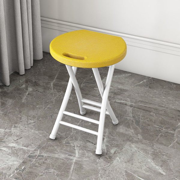 Modern Minimalist PP & Carbon Steel Matte Round Folding Dining Chair With Portable Design For Kitchen & Dining Room - Image 18