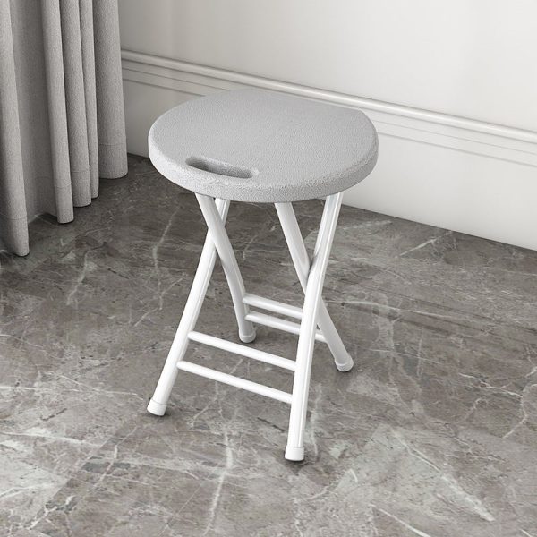 Modern Minimalist PP & Carbon Steel Matte Round Folding Dining Chair With Portable Design For Kitchen & Dining Room - Image 19