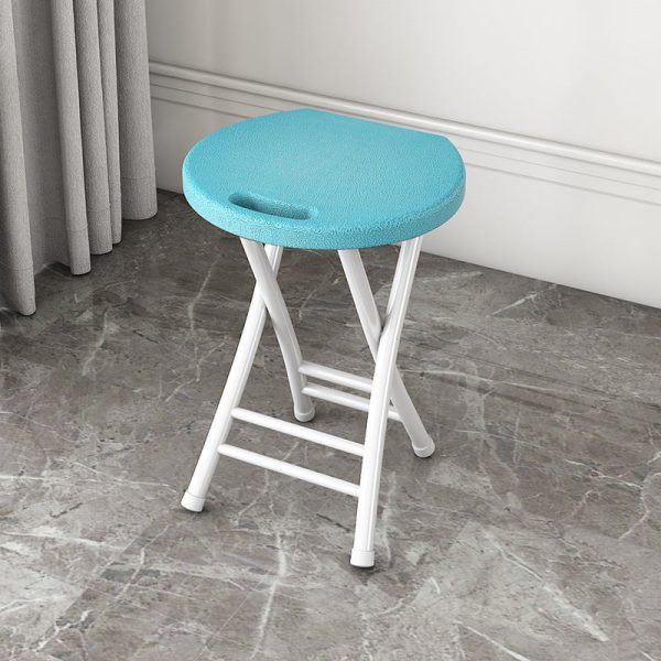 Modern Minimalist PP & Carbon Steel Matte Round Folding Dining Chair With Portable Design For Kitchen & Dining Room - Image 21