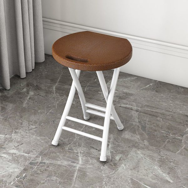 Modern Minimalist PP & Carbon Steel Matte Round Folding Dining Chair With Portable Design For Kitchen & Dining Room - Image 22