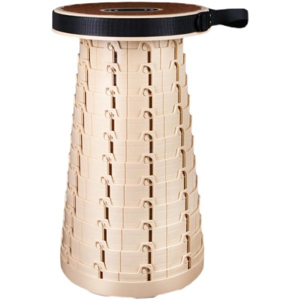 Contemporary Creative Plastic Round Textured Camping Low Stool With Adjustable Foldable Design For Outdoor Patio - Image 17