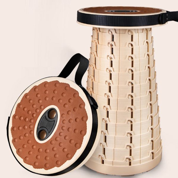 Contemporary Creative Plastic Round Textured Camping Low Stool With Adjustable Foldable Design For Outdoor Patio - Image 9