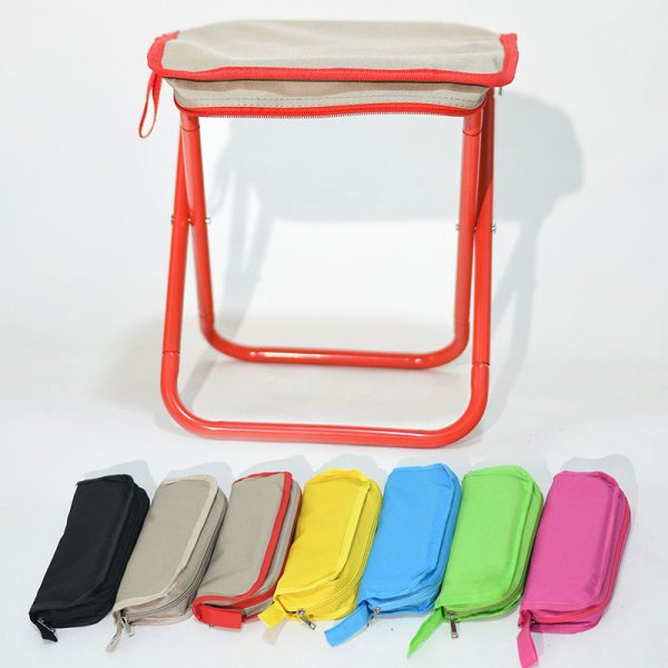 Modern Simplicity Oxford Fabric Carbon Steel Square Pocket Camping Low Stool With Foldable Design For Outdoor Patio - Image 2