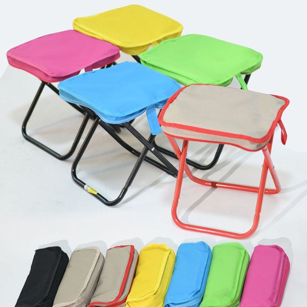 Modern Simplicity Oxford Fabric Carbon Steel Square Pocket Camping Low Stool With Foldable Design For Outdoor Patio