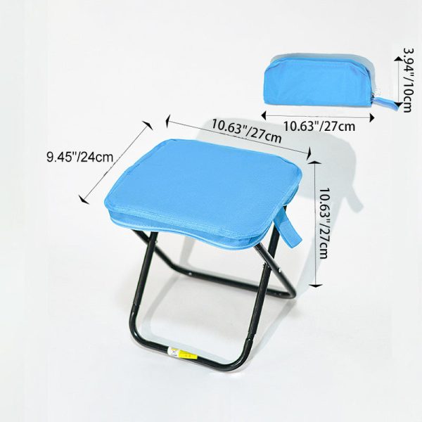 Modern Simplicity Oxford Fabric Carbon Steel Square Pocket Camping Low Stool With Foldable Design For Outdoor Patio - Image 6