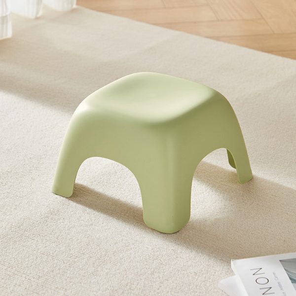 Modern Minimalist Square Plastic Low Stool For Living Room - Image 9
