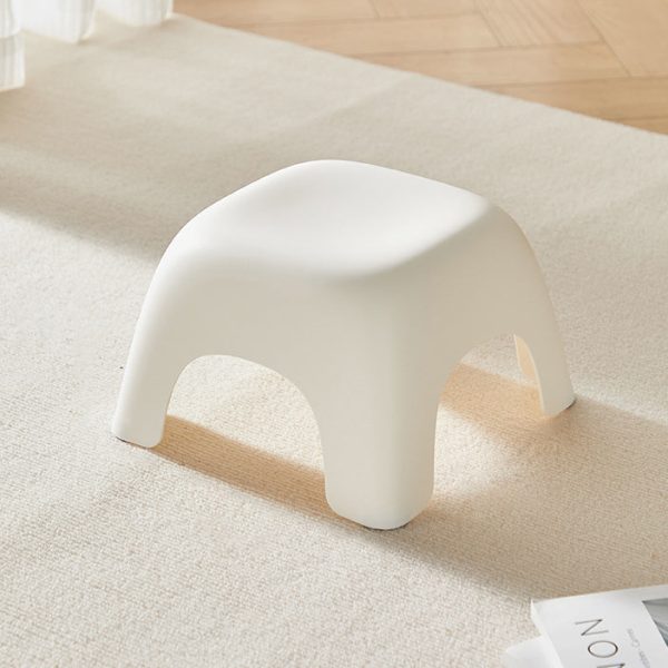 Modern Minimalist Square Plastic Low Stool For Living Room - Image 3