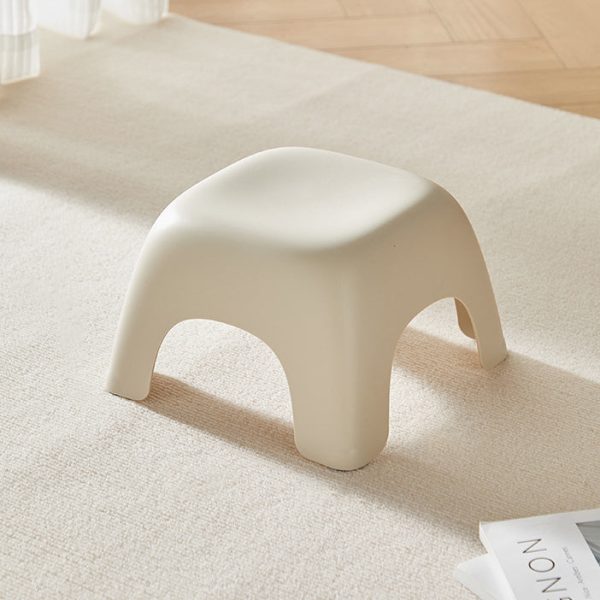 Modern Minimalist Square Plastic Low Stool For Living Room - Image 8