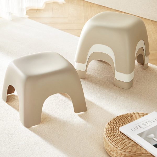 Modern Minimalist Square Plastic Low Stool For Living Room - Image 2