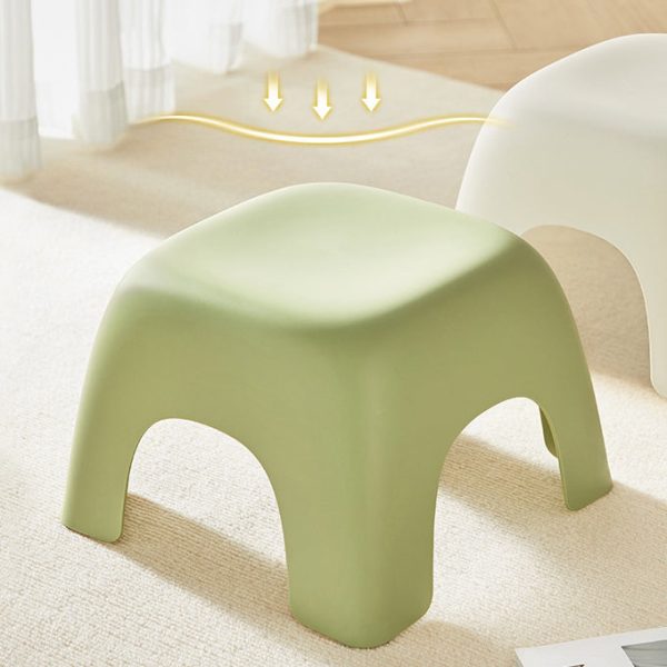Modern Minimalist Square Plastic Low Stool For Living Room - Image 10