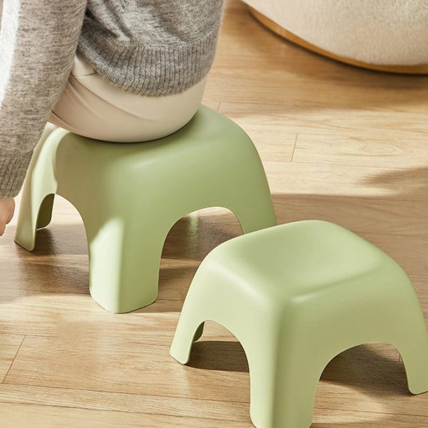Modern Minimalist Square Plastic Low Stool For Living Room - Image 7