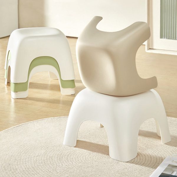 Modern Minimalist Square Plastic Low Stool For Living Room - Image 5