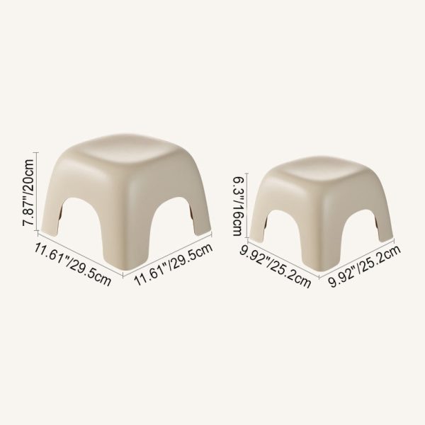 Modern Minimalist Square Plastic Low Stool For Living Room - Image 4