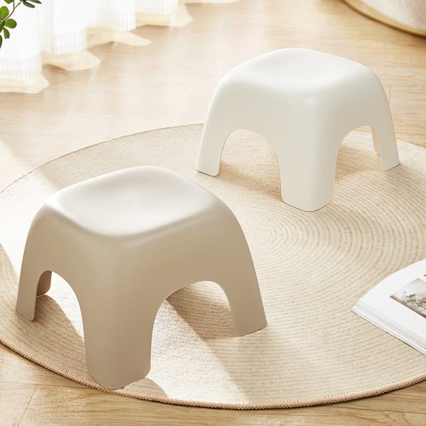Modern Minimalist Square Plastic Low Stool For Living Room - Image 6