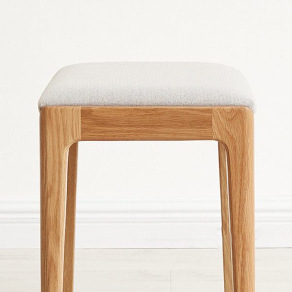 Modern Minimalist Rectangular Upholstered Fabric Wood Frame Vanity Stool For Bedroom - Image 9