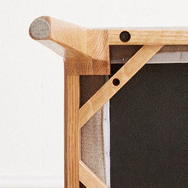 Modern Minimalist Rectangular Upholstered Fabric Wood Frame Vanity Stool For Bedroom - Image 7